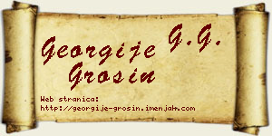 Georgije Grošin vizit kartica